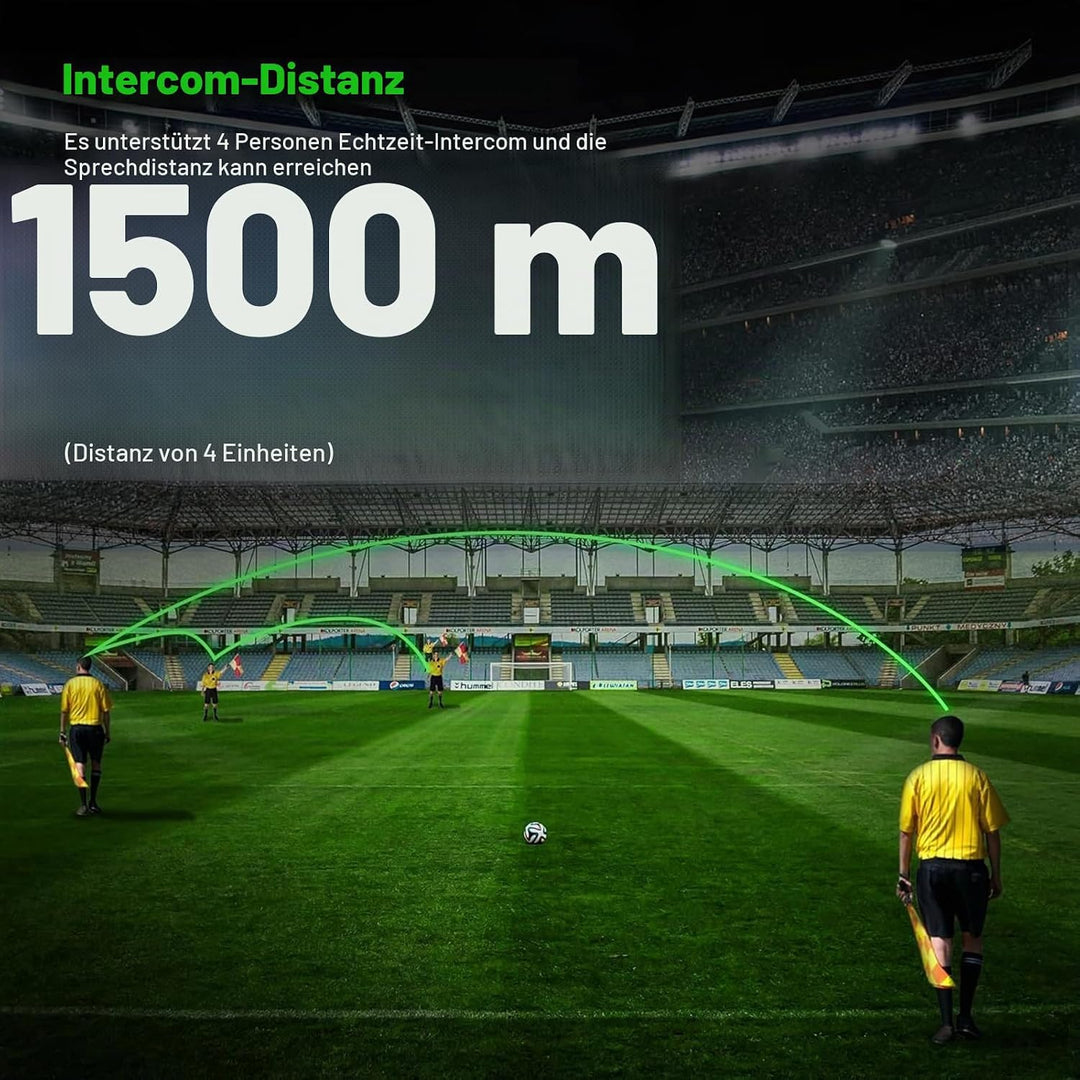 EJEAS FBIM Professionelles Fussball Schiedsrichter Bluetooth Intercom Headset Kommunikationssystem,