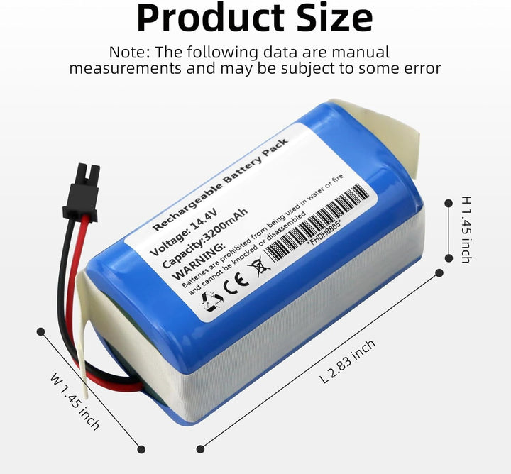 K KYUER 3200mAh Ersatz Akku für Tikom G8000 Pro Robot Vacuum Cleaner Saugroboter Battery