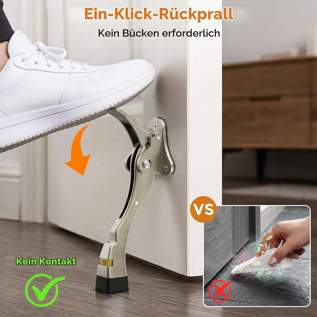 Türstopper, 2 Packungen Kickdown-Türstopper mit One-Touch, verstellbare Höhe und Gummispitze, 10,2 c