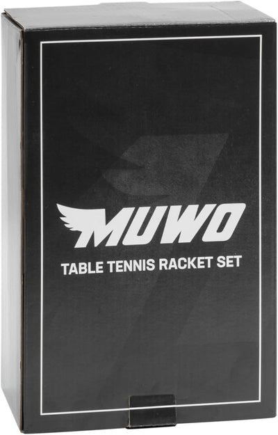 MUWO 2er-Set Tischtennis Schläger mit Netz und 3 Bällen, ausziehbares mobiles Tischtennisnetz, für T