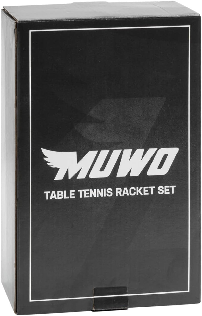 MUWO 2er-Set Tischtennis Schläger mit Netz und 3 Bällen, ausziehbares mobiles Tischtennisnetz, für T