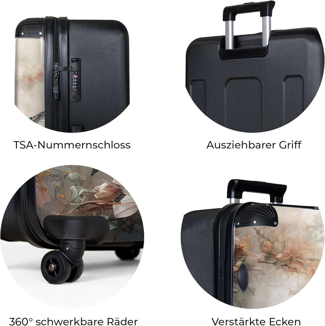 NoBoringSuitcases.com® Koffer XL Gross 77x51.5x28 cm Reisekoffer mit 4 Rollen Leicht Trolley Hartsch