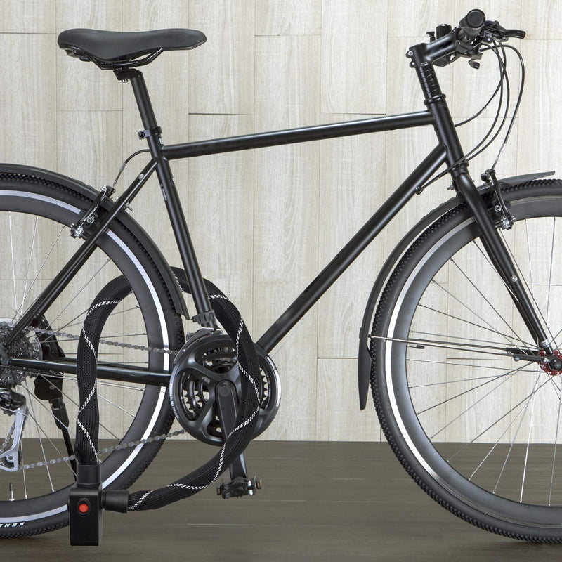 nean Fahrradschloss mit Alarm, Fahrrad Alarmschloss mit gehärteter Vierkant Kette und 2x Sicherheit-