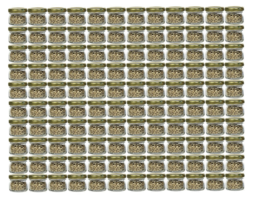 hocz 120er Set Sturzgläser Mini Gläser | Füllmenge 30 ml | Deckelfarbe Gold | To 43 Rundgläser Marme