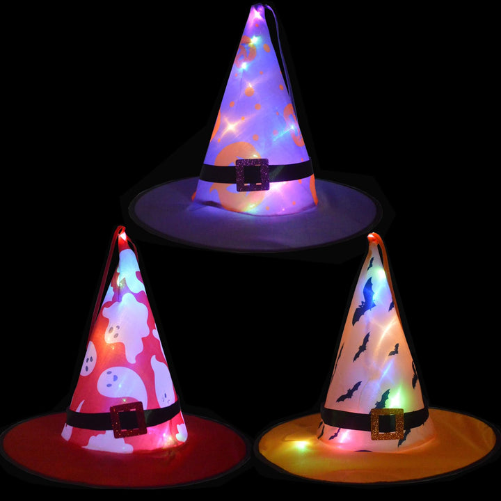 XineYuor Hexenhut Mädchen, 3PCS Halloween Hexenhut,Zauberer Hut für Erwachsene Kinder,Hallooween Dek