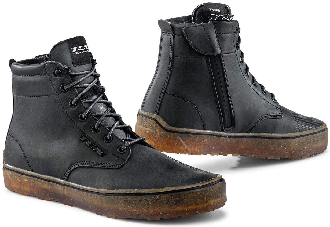 TCX Dartwood WP schwarz Motorradschuhe CE Leder wasserdicht mit D3O Protektoren 46 EU, 46 EU Schwarz