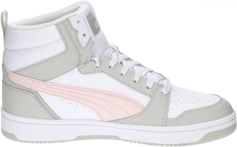 PUMA Unisex Rebound V6 Sneaker 39 EU Puma White Frosty Pink Sedate Gray, 39 EU Puma White Frosty Pin