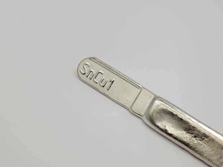 Lötzinn Stangen SnCu0,7 Dreikant Stab 1kg-100g, Lebensmittelzinn, Lötzinn Stab (1000) 1000.0 Gramm,