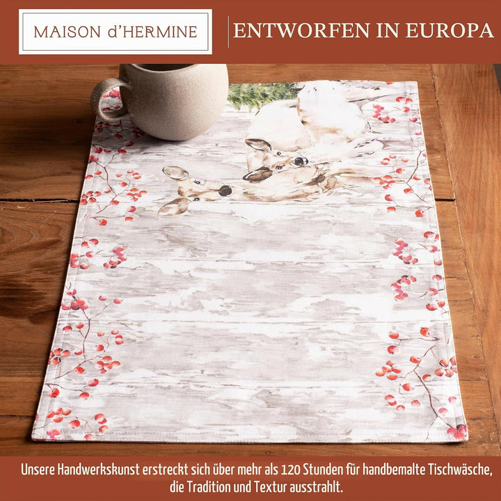 Maison d' Hermine Tischset, 100% Baumwolle Set mit 4, dekorative Oster-Tischsets, waschbare Stoff-Ti
