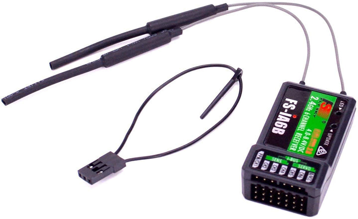 DollaTek FS-iA6B Empfänger 2.4G 6CH mit Doppelantennen-kompatibler Flysky i6 FSI6X i10 Senderfernbed