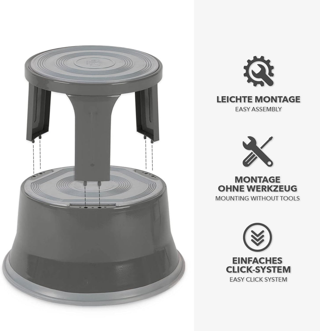 Floordirekt Rollhocker, Tritthocker, Elefantenfuss | Hocker für Buro oder Gewerbe | TÜV + GS geprüft