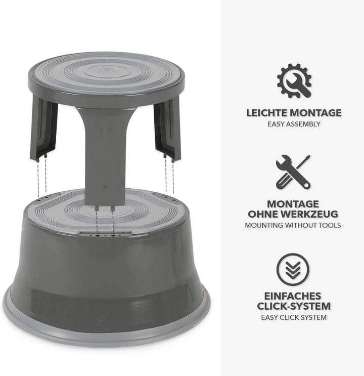 Floordirekt Rollhocker, Tritthocker, Elefantenfuss | Hocker für Buro oder Gewerbe | TÜV + GS geprüft