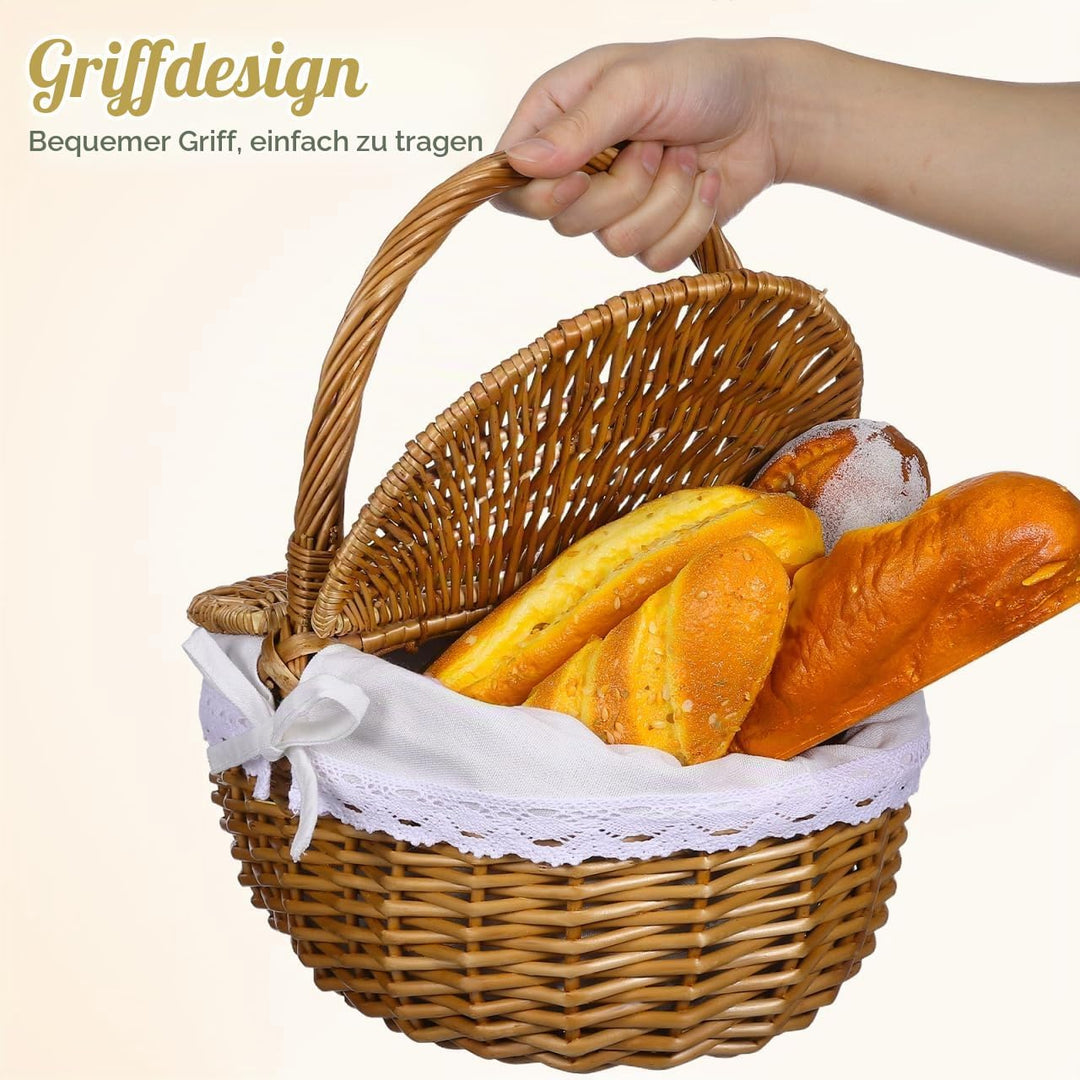 Toddmomy 1 Stück Weiden-Picknickkorb Mit Deckel Und Griff Leere Picknickkörbe Im Vintage-Stil Für Pi