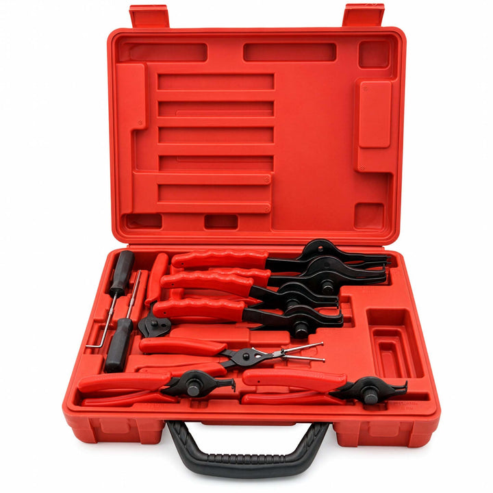 Wiltec Sprengring Zange 11 teilig, 12,7-203 mm, Seegeringzange für Aussenringe und Innenringe, Siche
