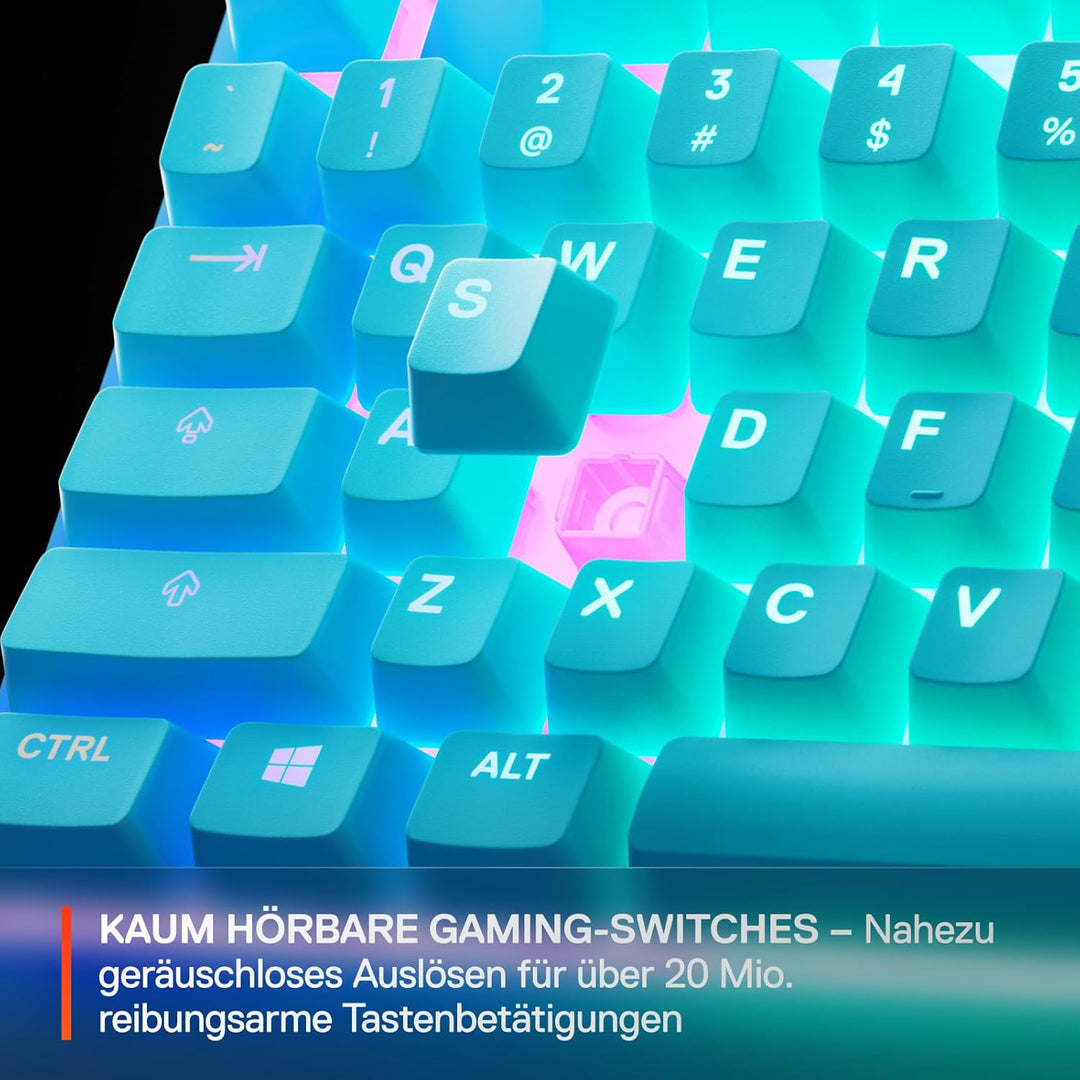 SteelSeries Apex 3 TKL Aqua RGB Gaming-Tastatur – Kompakter Tenkeyless-Formfaktor – 8-Zonen-RGB-Bele