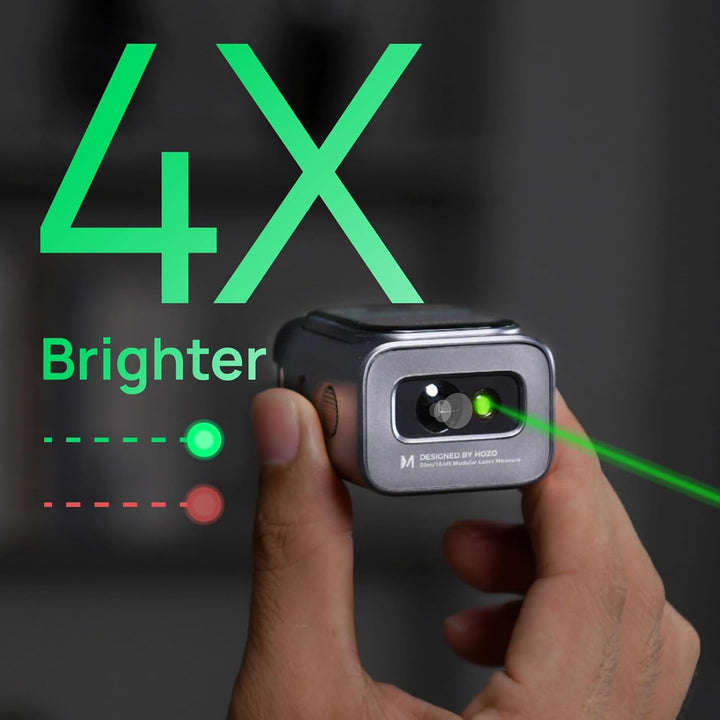 HOZO M-Cube Laser-Entfernungsmesser Grünstrahl, 50m Reichweite, ±1,5mm Genauigkeit, Kompakt, Wiedera