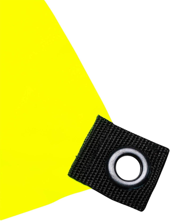 PSYWORK Schwarzlicht Segel Spandex | PSY Suzy Triangle | Gelb | 1,5 x 2m | UV-aktiv | Leuchtend | Wa