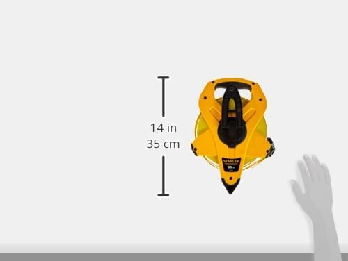 Stanley Rahmenbandmass Power Winder Fiberglas (60 m Länge, ergonomisch, Genauigkeitsklasse III) 2-34