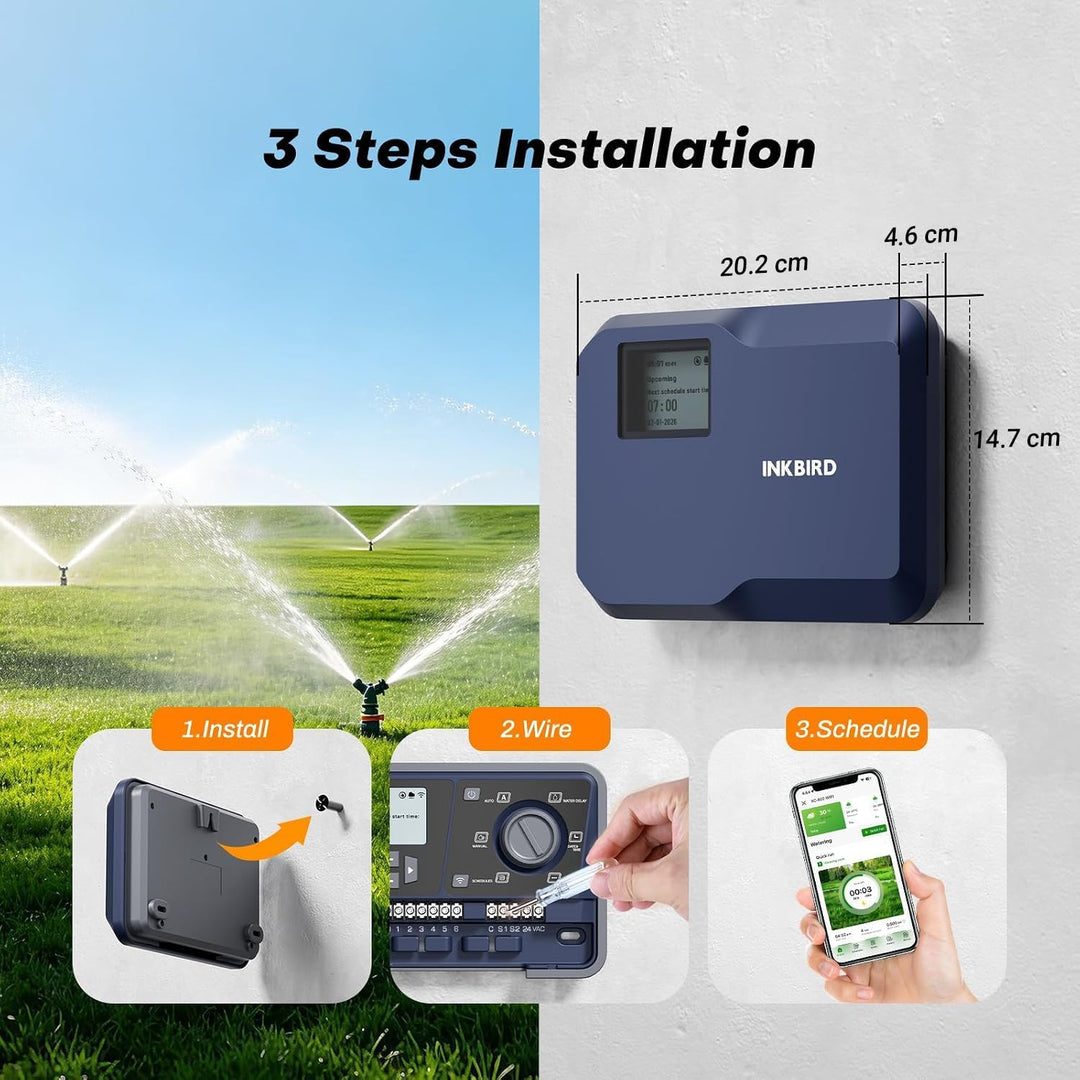 Inkbird IIC-602-WIFI 6-Zonen-Programmierbarer Controller für den Innenbereich, WLAN Sprinkler/Bewäss