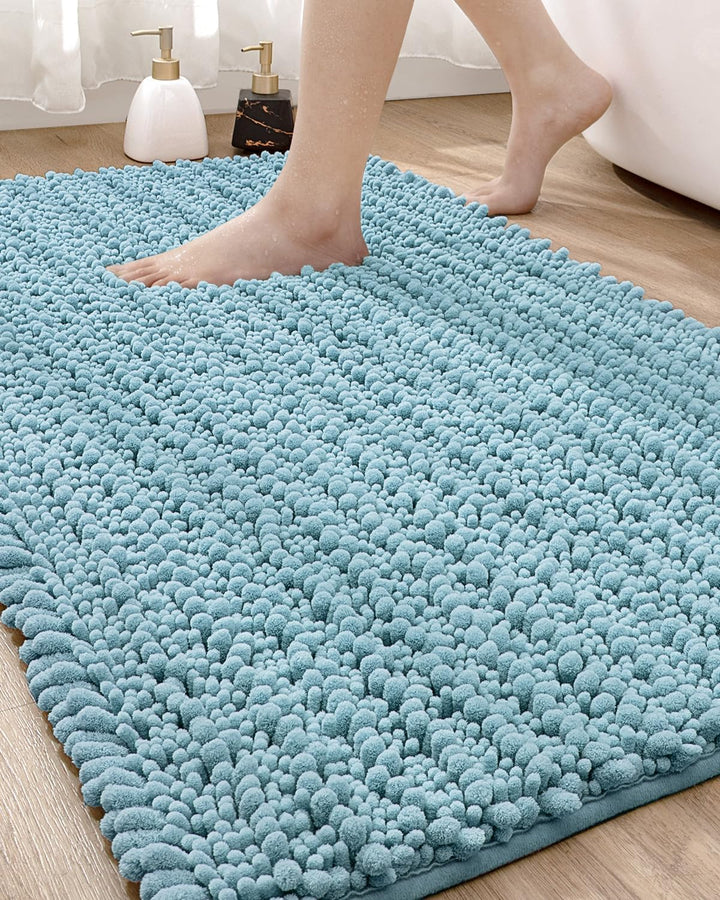 DEXI Badematte, Badezimmerteppich, gross, rutschfest, saugfähig und weich, waschbar, Chenille-Teppic