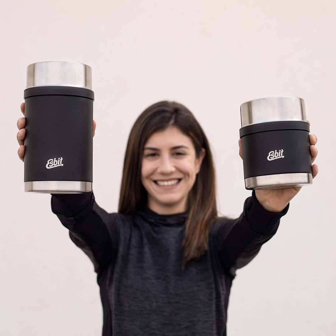 Esbit Thermobehälter Sculptor für Essen - Warmhaltebehälter 1000 ml in Schwarz - aus Edelstahl für w