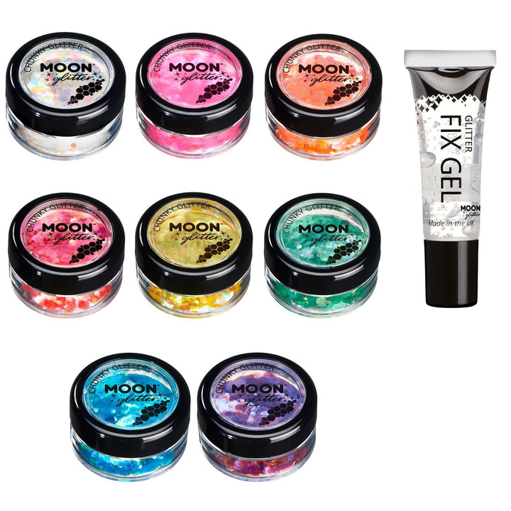 Schillernder grober Glitzer von Moon Glitter - 100% kosmetische Glitzer für Gesicht, Körper, Nägel,