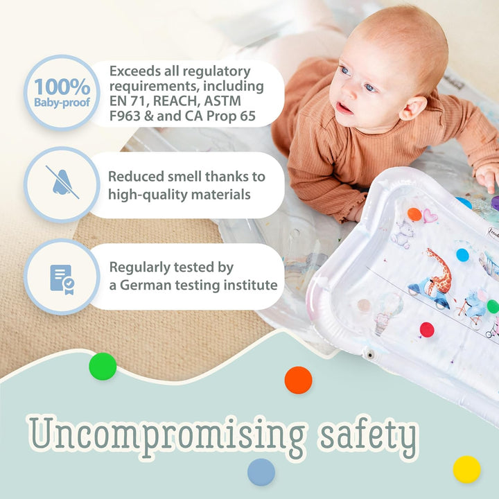 TummyTime Wassermatte by Freudeskind, Baby Wasserspielmatte, 100% Phtalate- & BPA-frei ab 0, 3, 6, o