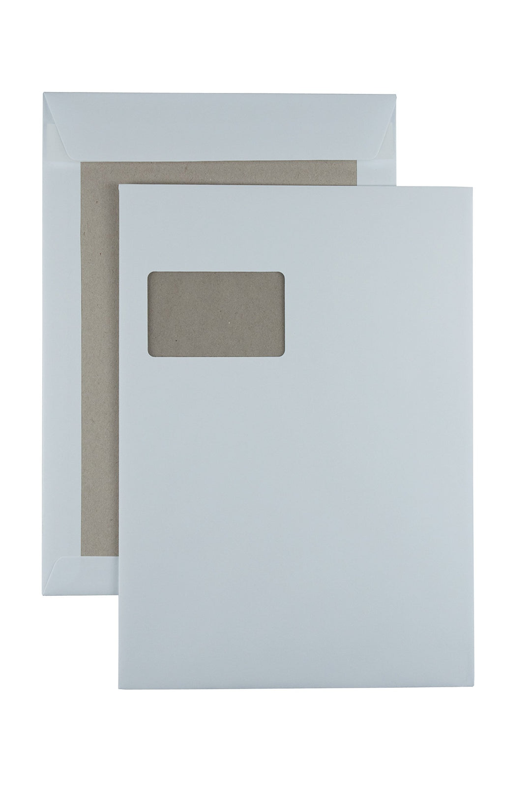 100 Papprückwandtaschen Versandtaschen C4 oder B4, haftklebend, weiss, mit Fenster (C4-229x324mm mit