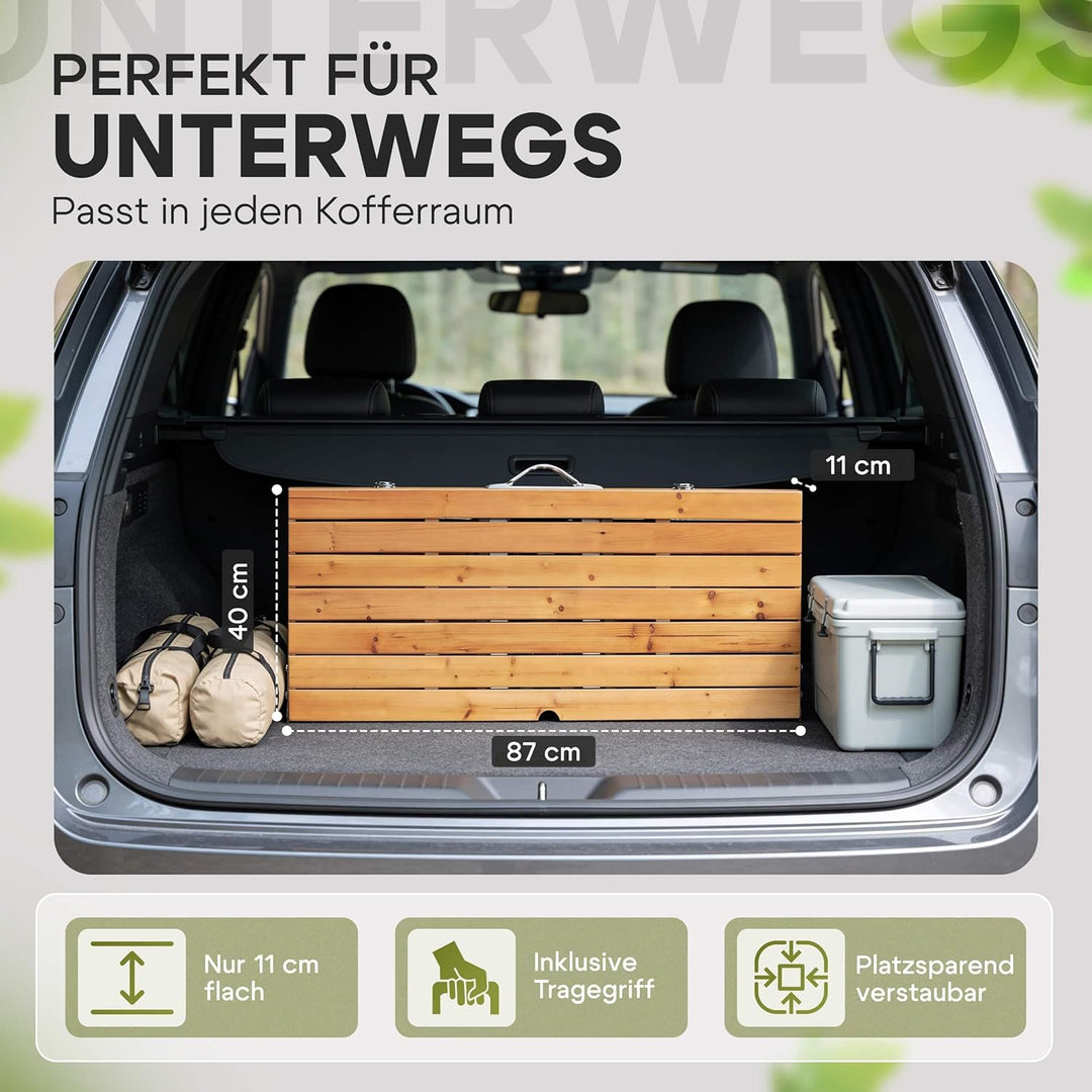 CASARIA® Campingtisch mit Stühlen Klappbar Tragegriff Schirmhalter 4 Personen Picknicktisch Kofferti