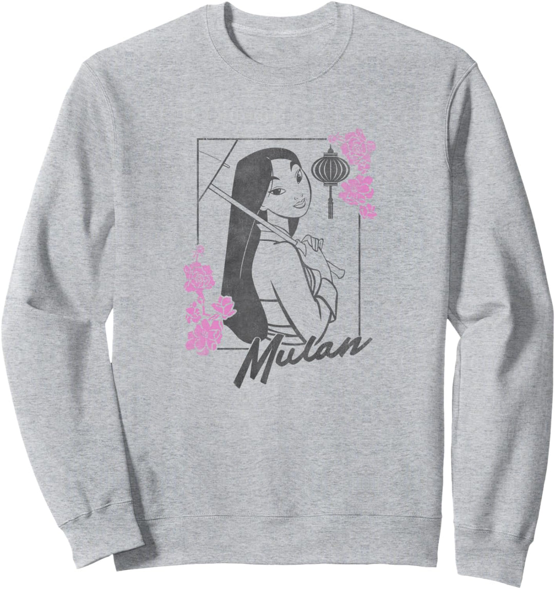 Disney Mulan Floral Outline Portrait Sweatshirt