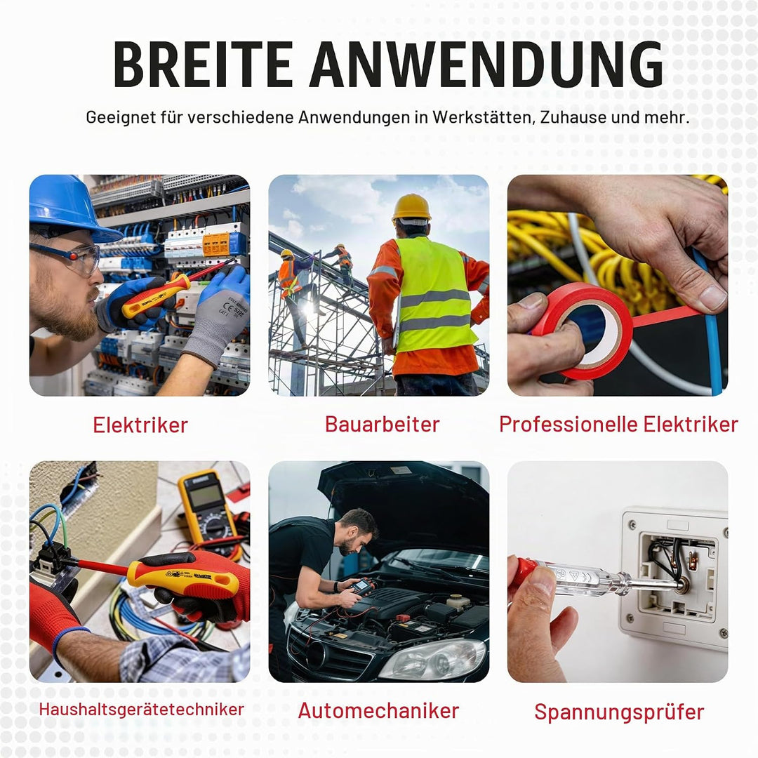 8 tlg VDE Isoliertes Schraubendreher-Set, Professionelles 1000V Isoliertes Elektriker-Werkzeugset, m