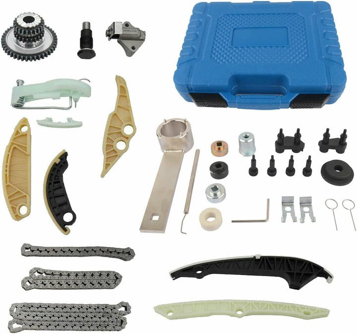 Flynsu Steuerkettensatz mit Einstellwerkzeug Ersatz für Aud1 V-W Se-at Sk0da 1.8 2.0 TFSI TSI 06H109