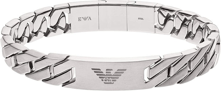 Emporio Armani Armband Für Männer Heritage, 18,50 Cm +/-1,00 Cm Silbernes Edelstahlarmband, EGS24350