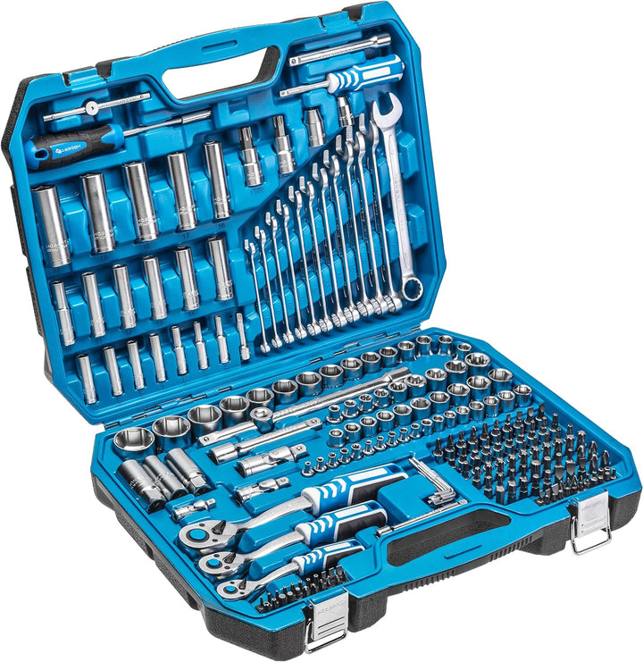Högert Technik - Werkzeugset I Steckschlüssel, Bits und Zubehör I Hochqualitativem legiertem Cr-V-St