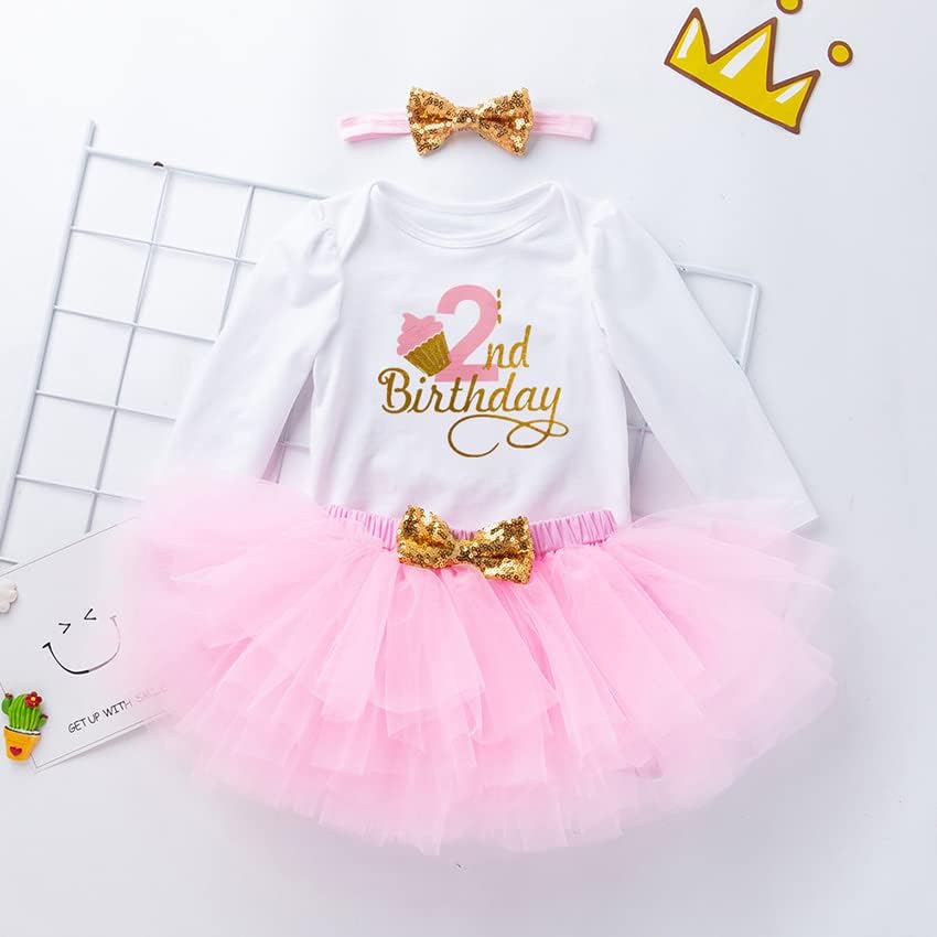 UUAISSO Baby Mädchen Mein 1. Geburtstag Outfits Kurzarm Cake Smash Rock Pailletten Tutu Prinzessin K