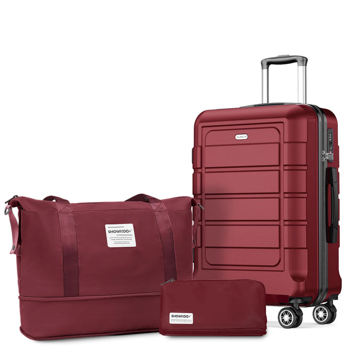 SHOWKOO Koffer Klein Hartschale Leicht ABS+PC Reisekoffer Kabinen Haltbar Handgepäck Sets 4 Rollen T