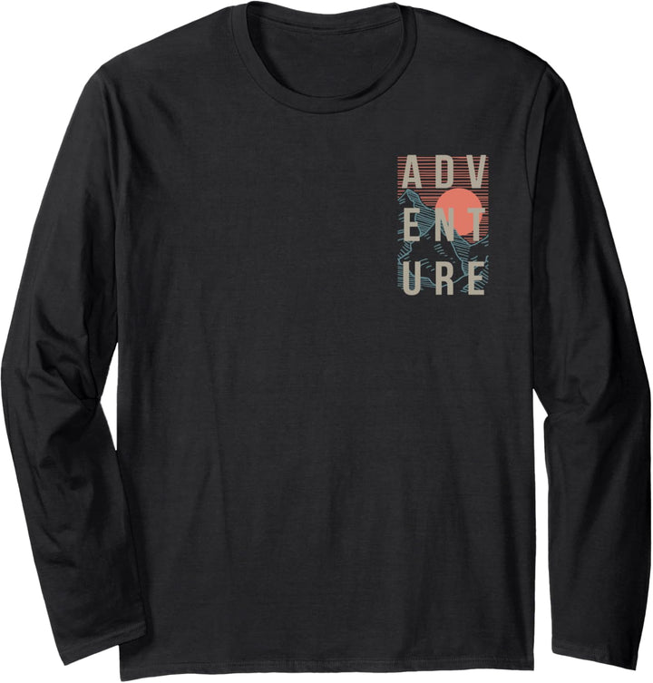 Adventure Square Lines Front Back Langarmshirt