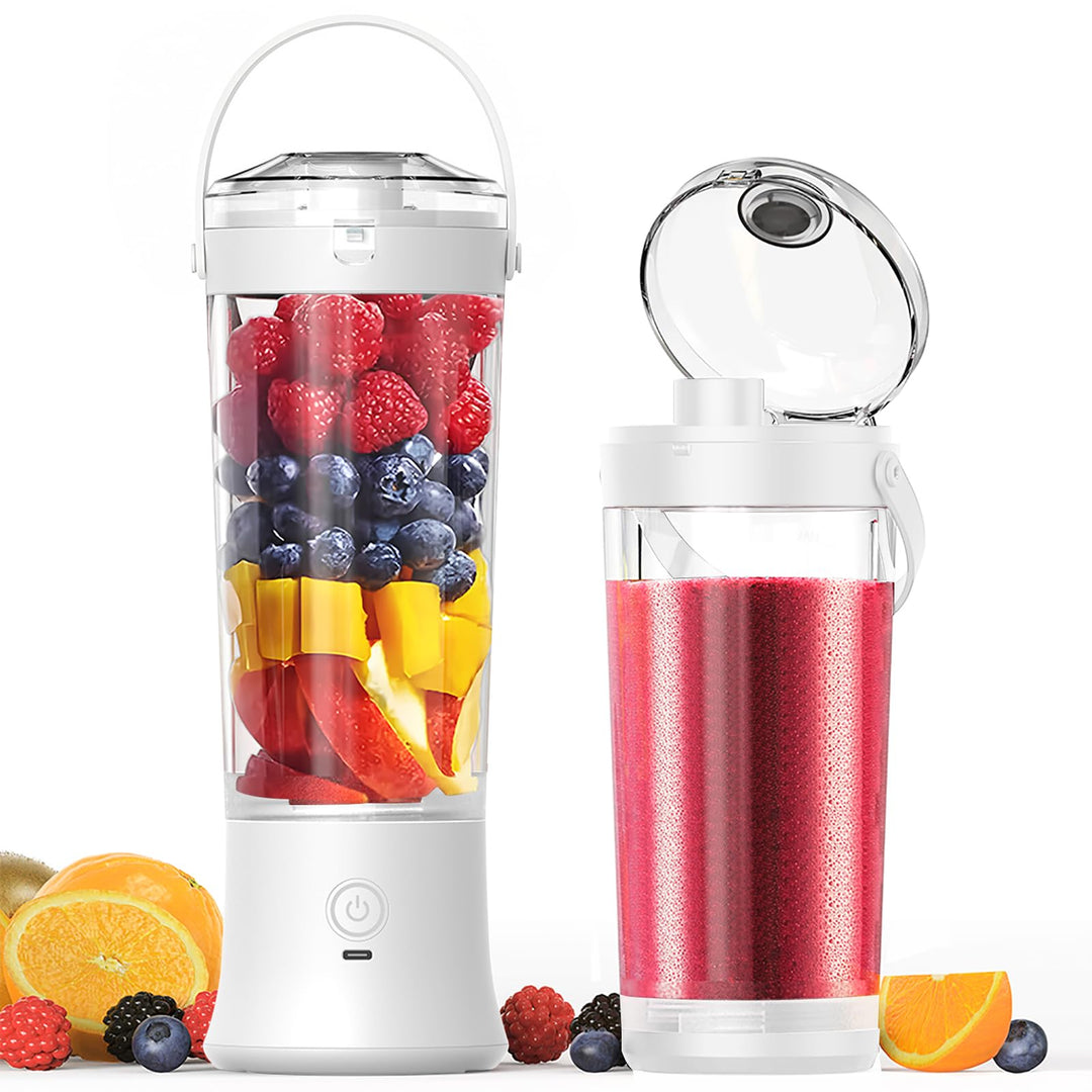 TopEsct tragbarer Mixer für Shakes und Smoothies,500 ml leistungsstarker kabelloser Mini-Mixer,wiede