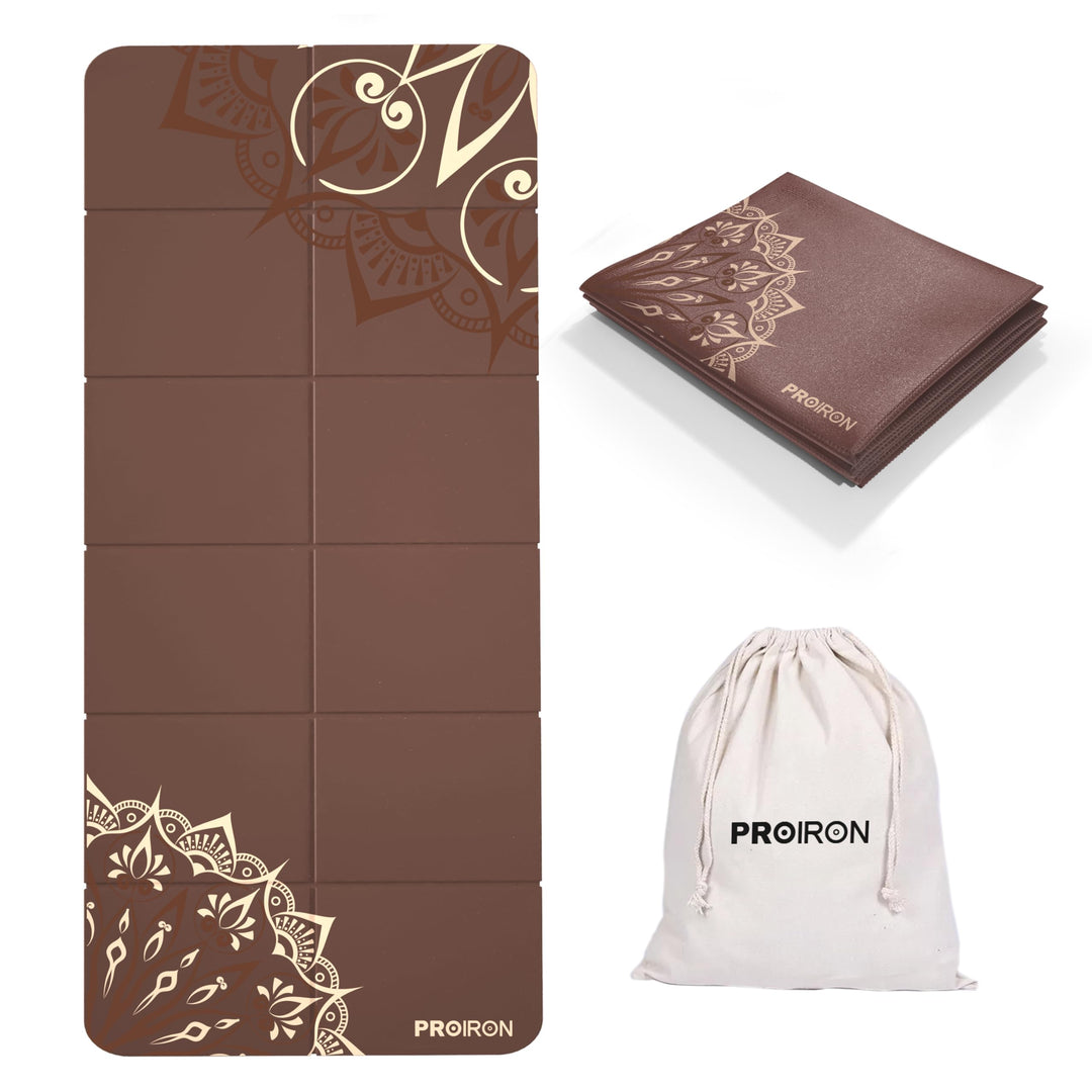 PROIRON Yogamatte Faltbar, Reise Yogamatte rutschfest & leicht 173cm x 61cm x 2mm, Gymnastikmatte mi