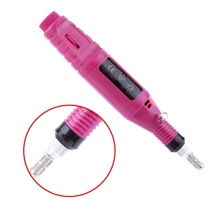 Elektrischer Nagelbohrer, Stiftform Nagellack-Maschinenset mit 6 Acryl-Gelentferner-Pediküre-Werkzeu