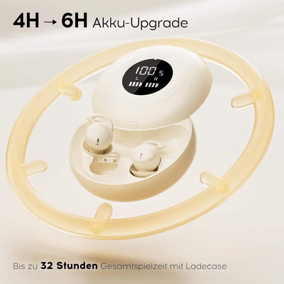 Schlafkopfhörer Bluetooth 6.0, Schlafkopfhörer Seitenschläfer, Mini Kopfhörer zum Schlafen mit Noise
