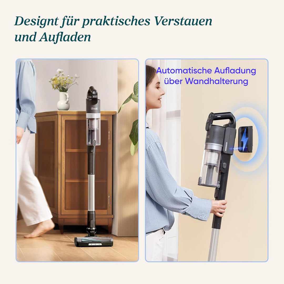 Levoit Akku Staubsauger - 70 Min Laufzeit - 99,99 Prozent HEPA Filtrationseffizienz - Mini Motorbürs