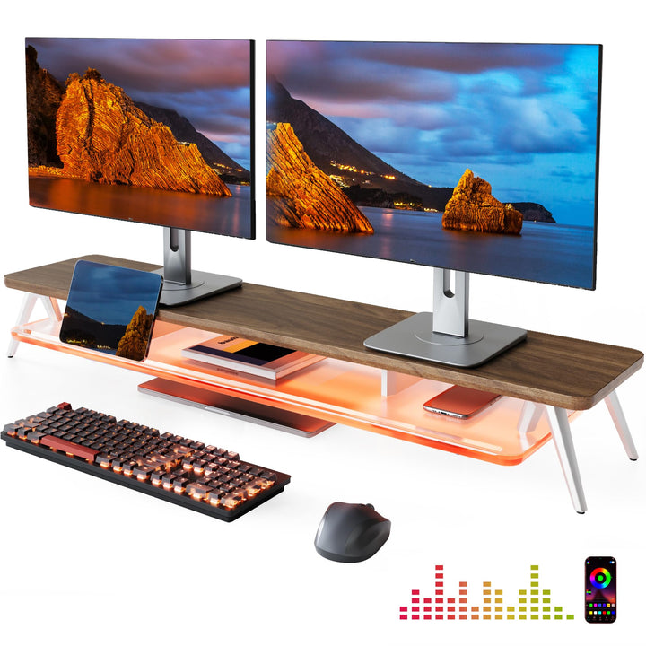 Fenge Monitorständer Riser mit Acrylablage und App-Steuerung LED Lights 108cm Grosser Computerstände