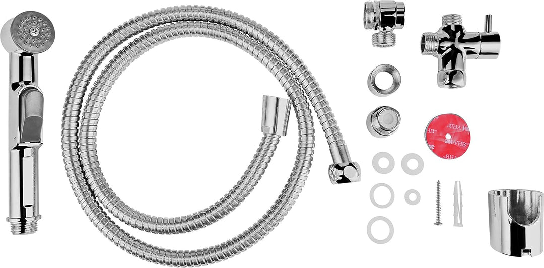Cornat Bidet-Handbrausen-Set - Verwendbar an Armatur & Eckventil - Einfaches Umschalten - Inkl. Wand