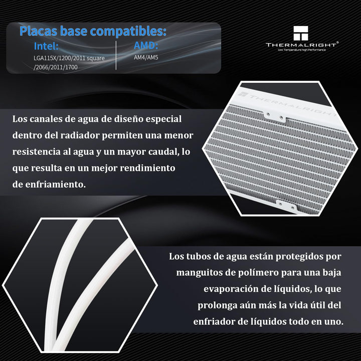 Thermalright FP240 White ARGB Flüssigkeit CPU Wasserkühler mit 120mm ARGB PWM Lüfter, 240 Weiss Cold