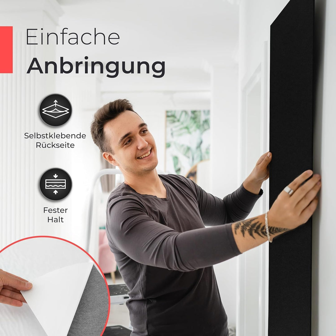 Selbstklebender Wandschutz aus Filz, 9mm extra stark, 1-3 Stück, je 118x59cm, Wandverkleidung, Garag