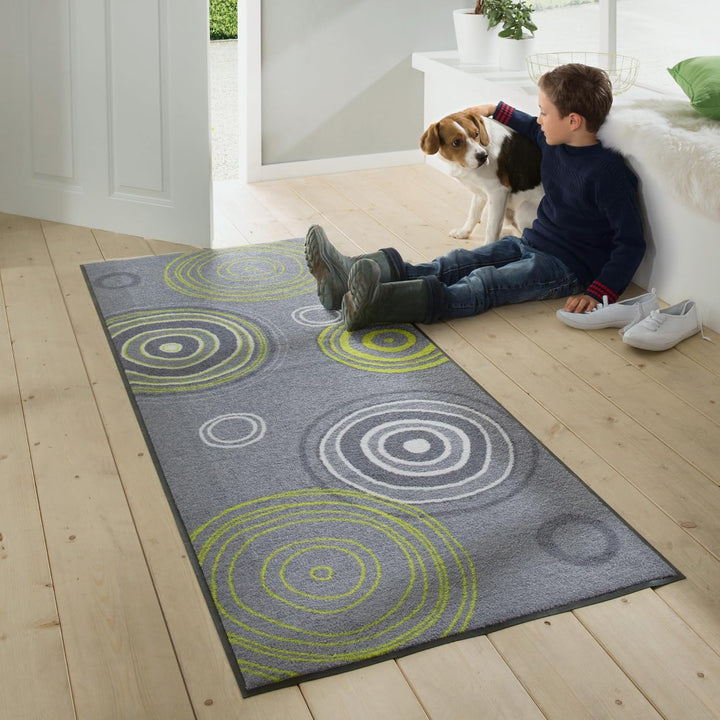 Erwin Müller Fussmatte, Schmutzfangmatte, Fussabtreter grau/grün Grösse 80x200 cm - robust, langlebi