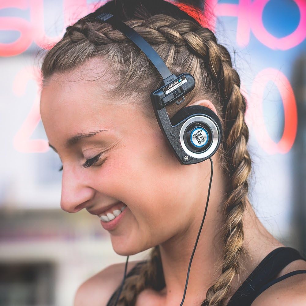 Koss Porta Pro auf Ohr Kopfhörer mit Fall schwarz schwarz On-Ear-Kopfhörer, schwarz On-Ear-Kopfhörer