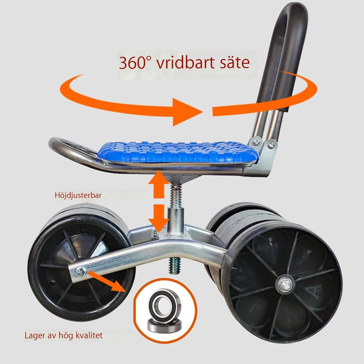 Gartenhocker Für Gartenarbeit, 360 Grad Drehbar Rollsitz Für Gartenarbeit, Gartenwagen Rollsitz, Gar