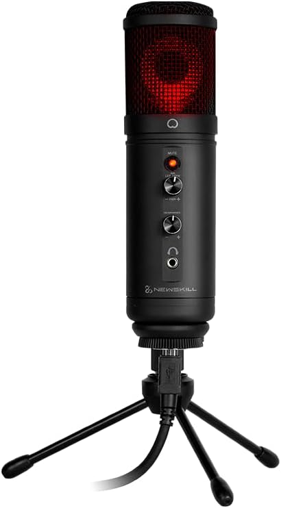 Professionelles Kaliope-Mikrofon für Gaming und Podcast. Schwarz, Schwarz